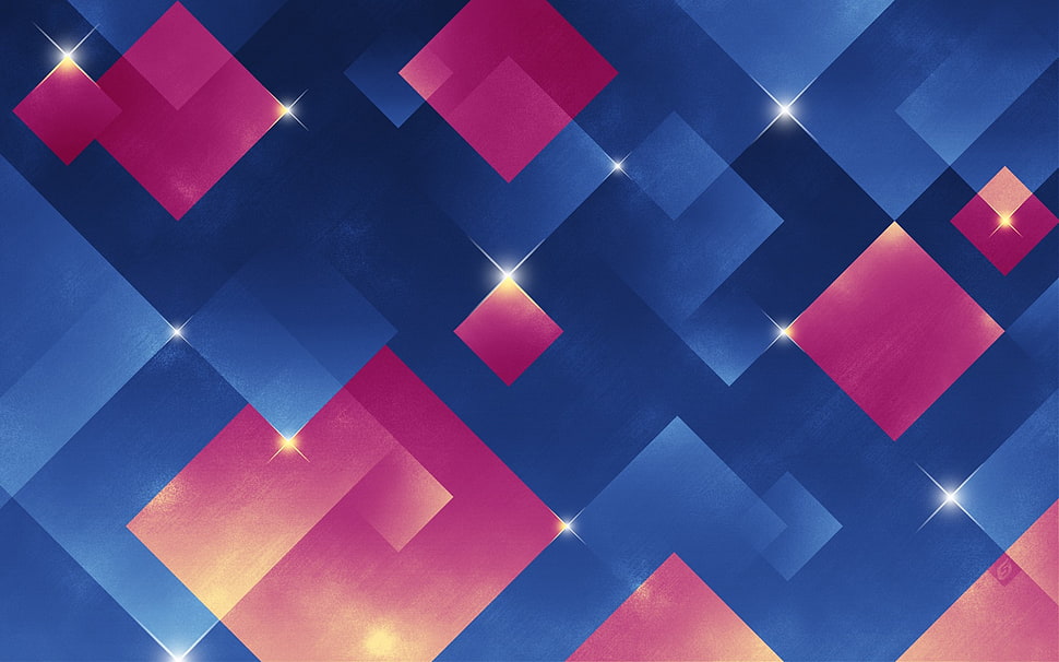 blue and pink digital wallpaper, abstract HD wallpaper