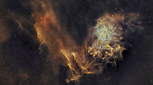 painting of black and brown sky, NASA, galaxy, stars, sky