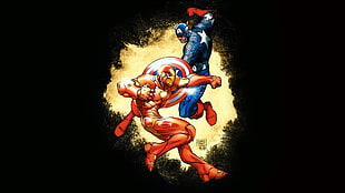 Captain America and Iron Man digital wallpaper, Captain America, Iron Man, Marvel Comics, illustration