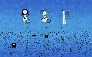 two persons clip arts, computer, humor, Vladstudio