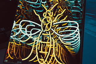 Bee,  Neon,  Light,  Form