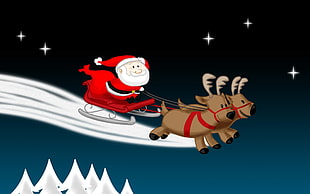 Santa illustration, Christmas, santa, Santa Claus