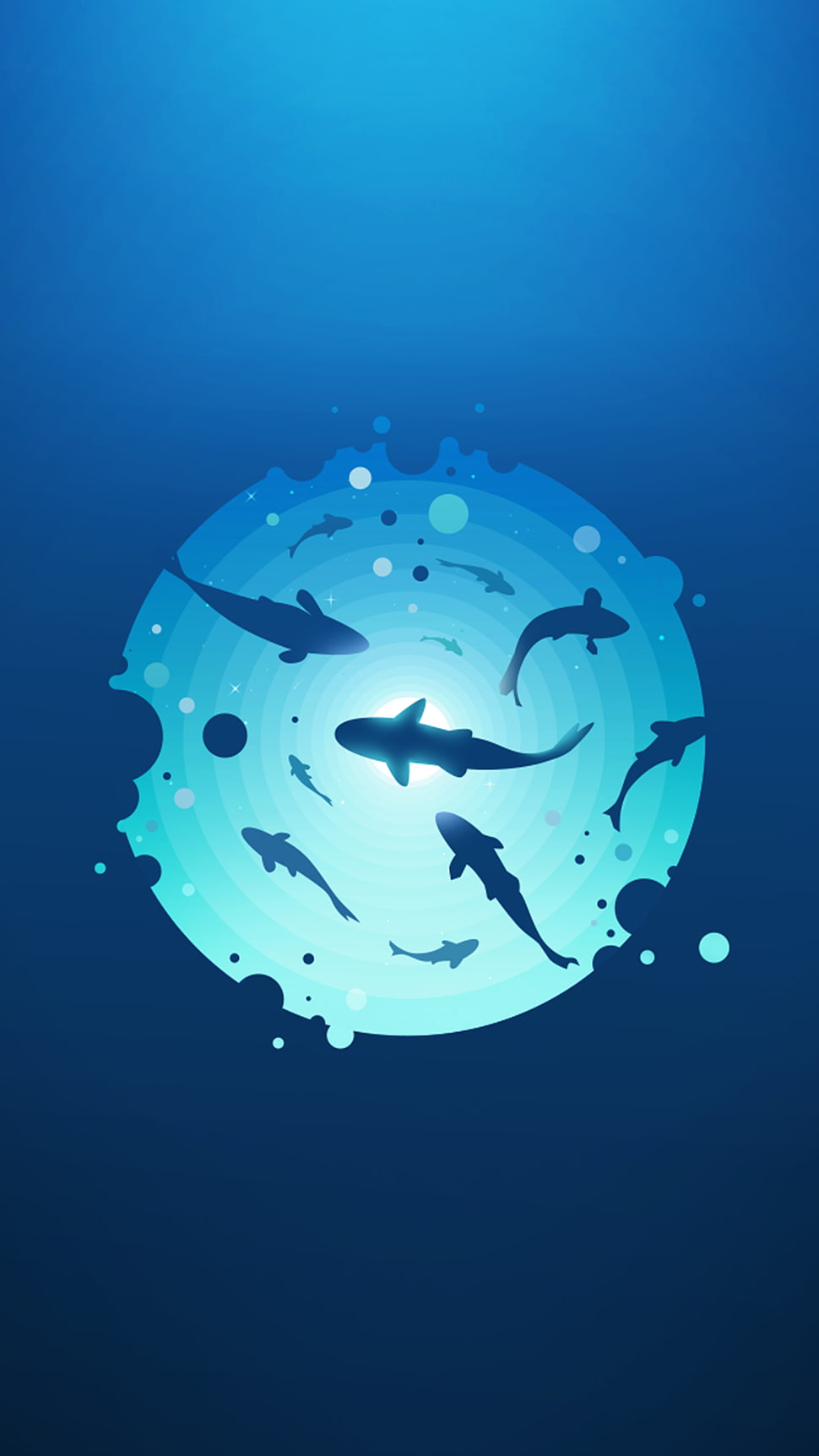 five black fish, material style, minimalism HD wallpaper