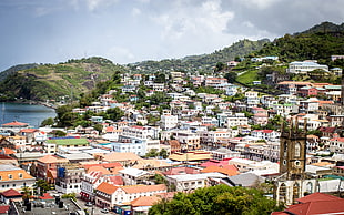 panoramic photo of city near body of water photo taken during daytime HD wallpaper