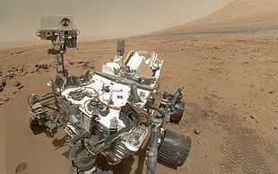 gray and black car engine, Mars, marsscape