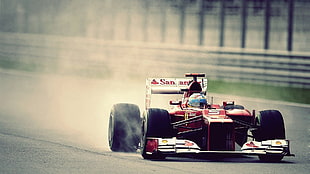 white and red formula 1, Ferrari, Fernando Alonso HD wallpaper