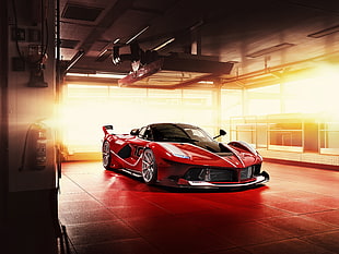 red sports car, Ferrari, vehicle, Ferrari FXX-K