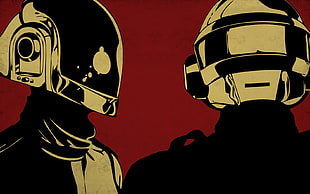 two comic characters illustration, Daft Punk