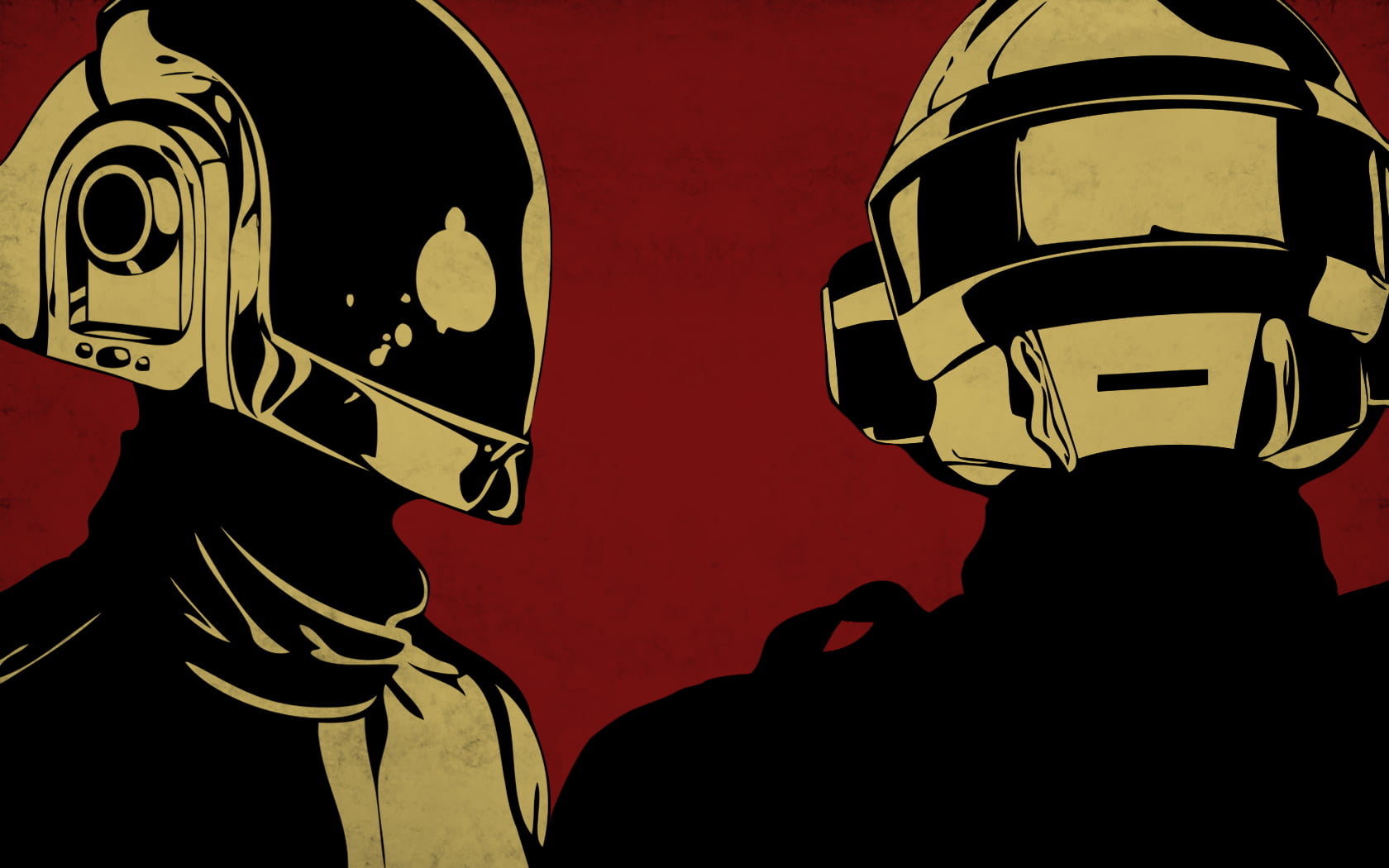 two comic characters illustration, Daft Punk