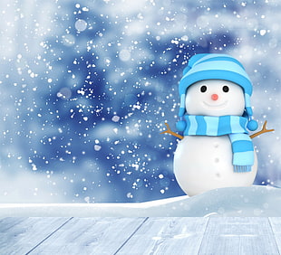 Snowman illustration HD wallpaper