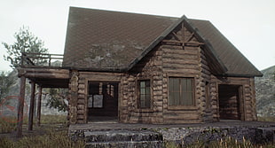 brown wooden house, Unreal Engine 4 , CGI, Archviz