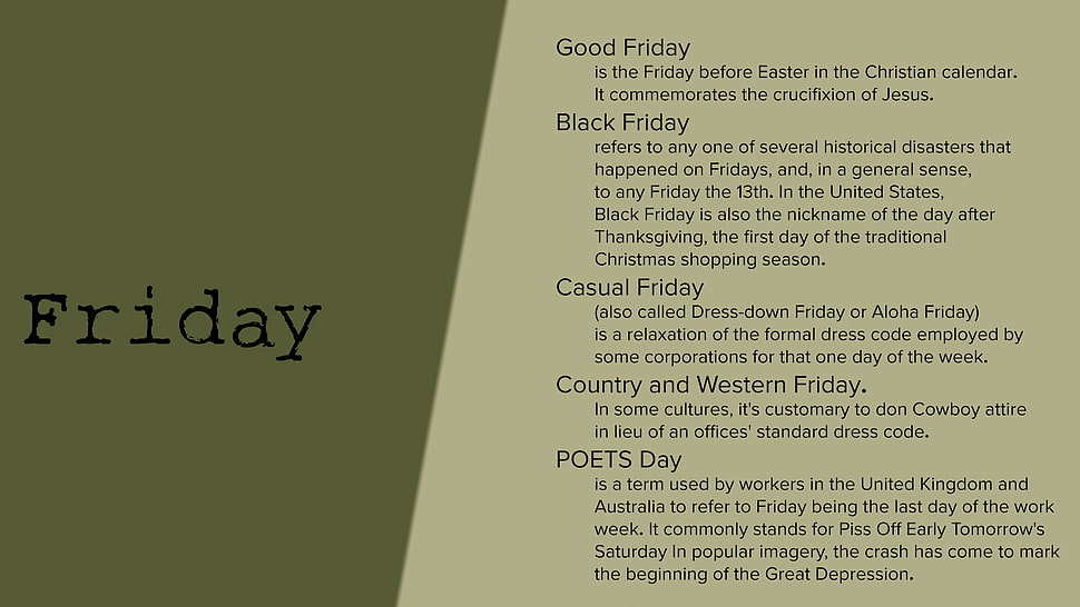 Friday text overlay, typo, typography HD wallpaper