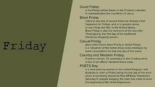 Friday text overlay, typo, typography HD wallpaper