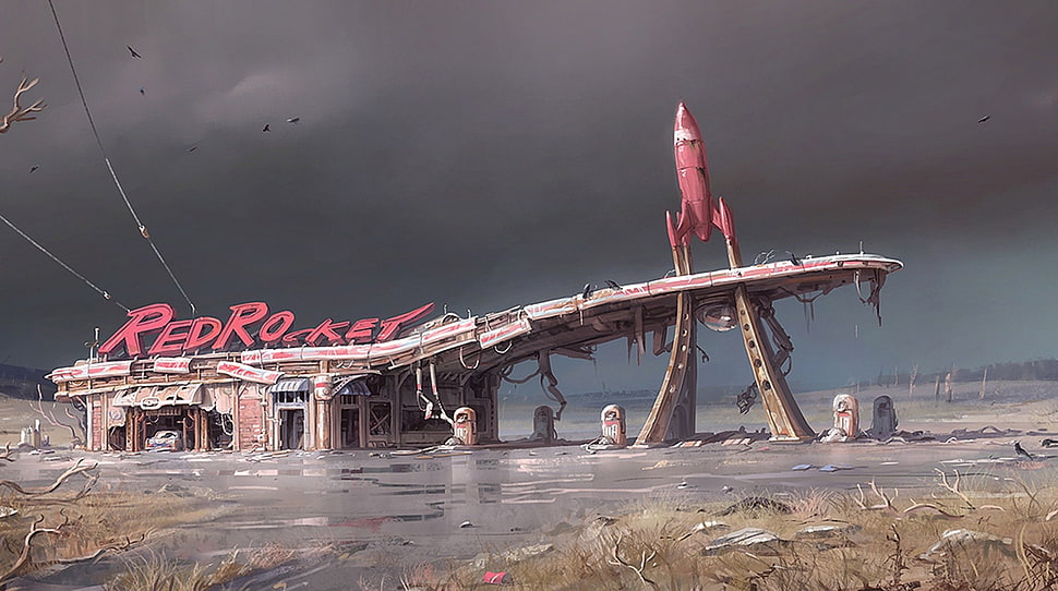Andre steder ketcher Næsten død Red Rocket building illustration, Fallout 4, Bethesda Softworks,  apocalyptic, video games HD wallpaper | Wallpaper Flare