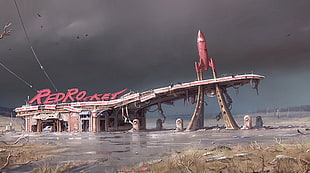 Red Rocket building illustration, Fallout 4, Bethesda Softworks, apocalyptic, video games