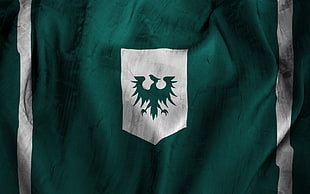 green and white phoenix print flag, EVE Online, Gallente, flag