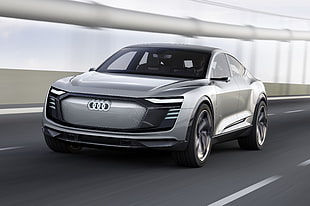 silver Audi coupe concept car