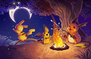 Pokemon Pikachu, Pichu, and Raichu illustration, gongon, Pokémon, Pikachu, Pichu