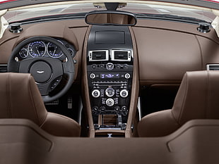 brown and black car interior HD wallpaper