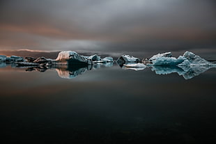 wall of ice, landscape, ice, reflection, water