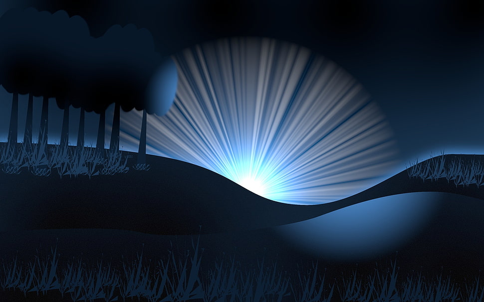 illustration print of light glow HD wallpaper