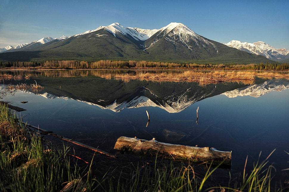 green mountain, nature, mountains, landscape, reflection HD wallpaper