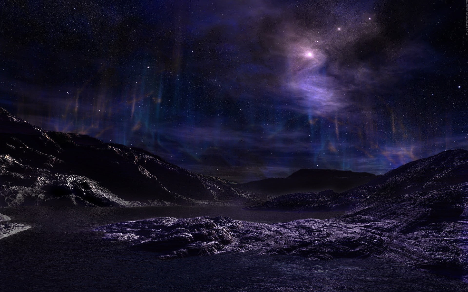 Aurora Borealis, nature, landscape, night