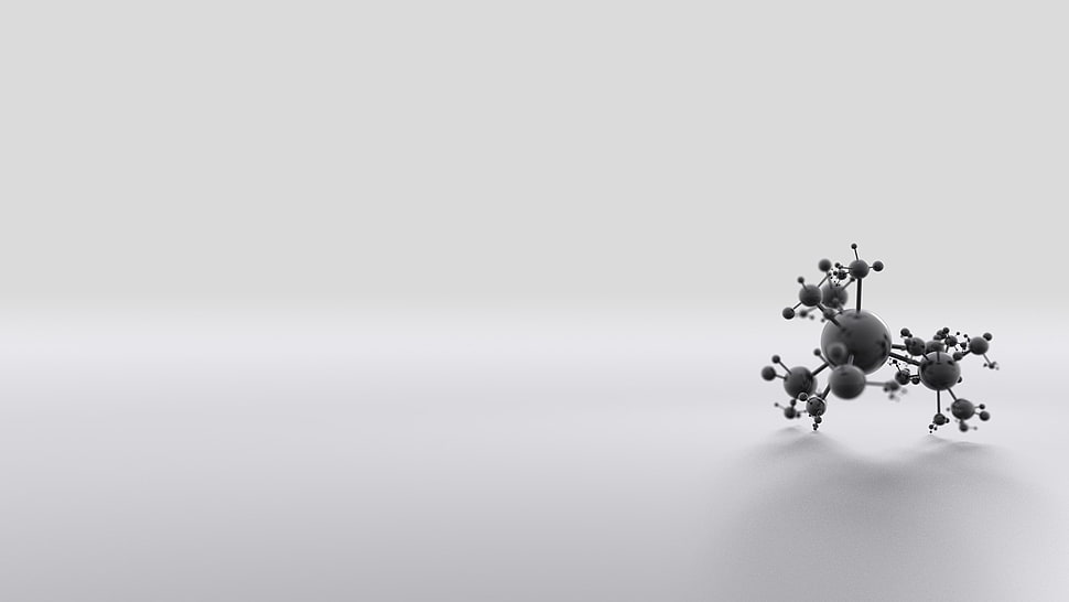molecular structure, digital art, minimalism, abstract, CGI HD wallpaper