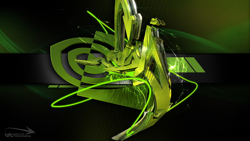 green and black wallpaper, Nvidia HD wallpaper