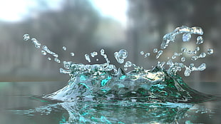splash of water during daytime