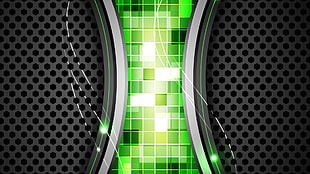 white and green corded clothes iron, abstract, vector, pattern, green