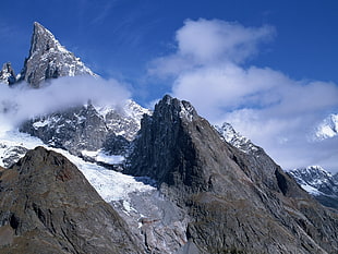 photo of grey snow mountains