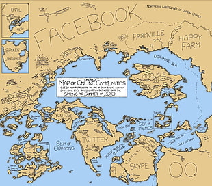 vintage Map of Online Communities