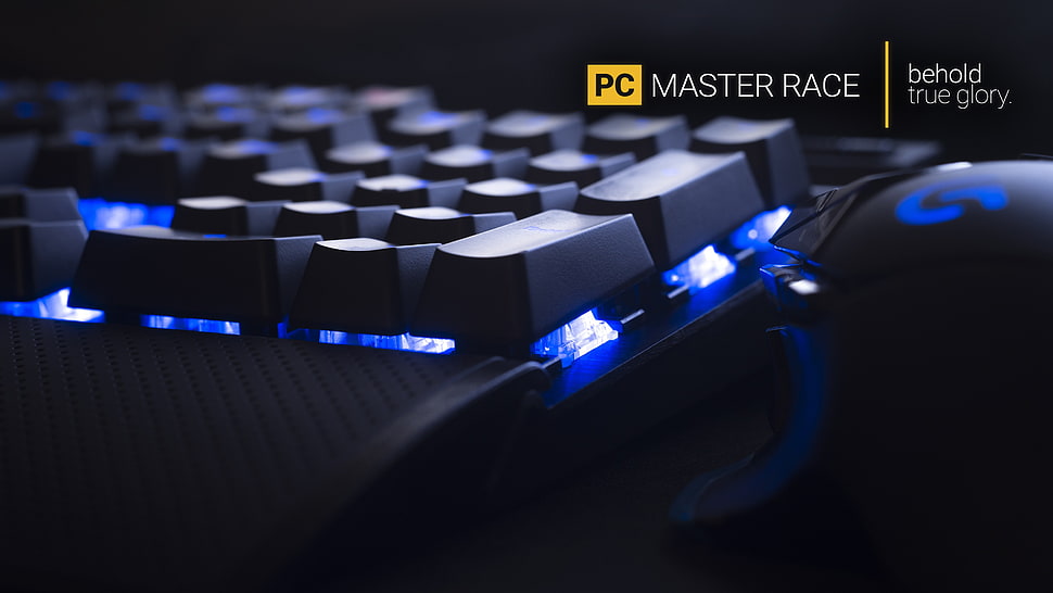 PC gaming, Master Race, keyboards, technology HD wallpaper