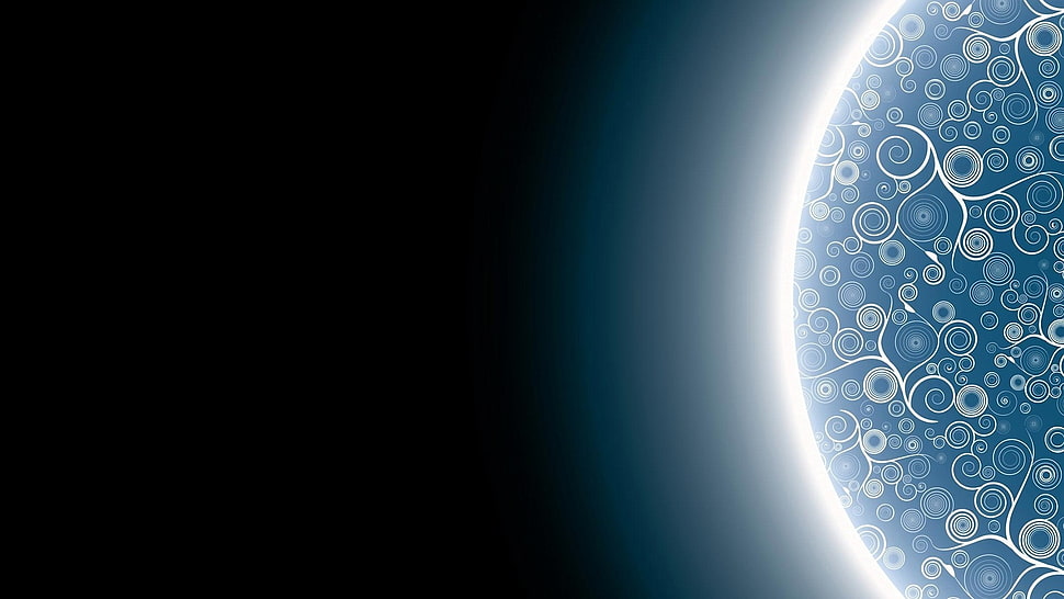 round blue and grey illustration HD wallpaper