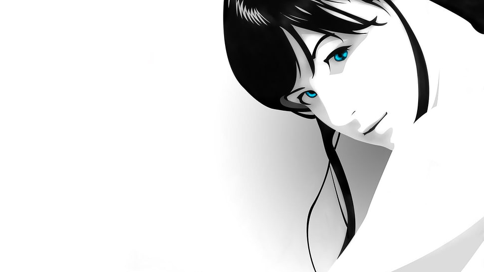 black haired woman illustration HD wallpaper