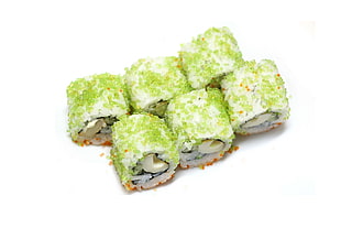 six green sushis