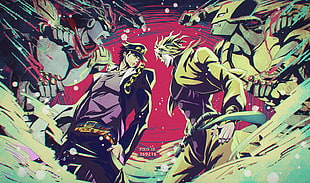 anime characters digital wallpaper, JoJo's Bizarre Adventure, JoJo's Bizarre Adventure: Stardust Crusaders, anime boys, DIO