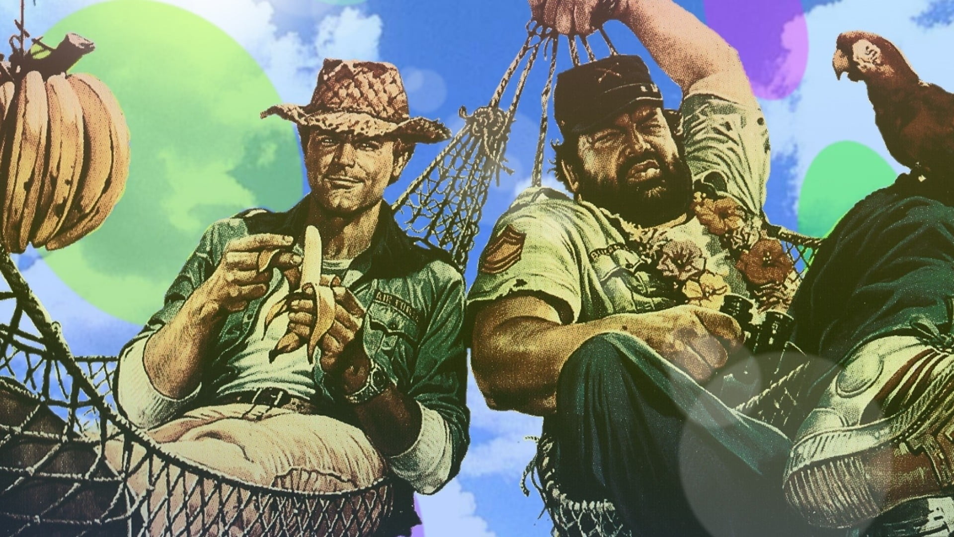Nostalgic Tribute to Bud Spencer and Terence Hill - Iconic Duo Illustration  - Bud Spencer - Magnet