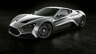 silver coupe, car, silver cars, vehicle, zenvo st1