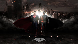 Superman Vs Batman digital wallpaper