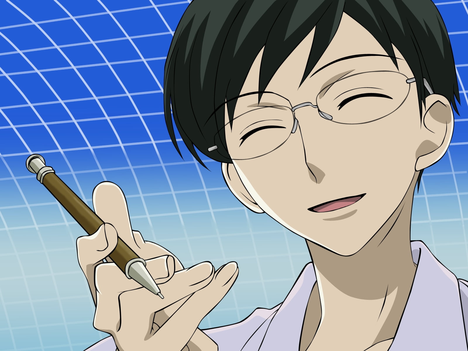 anime man wearing eyeglasses HD wallpaper.