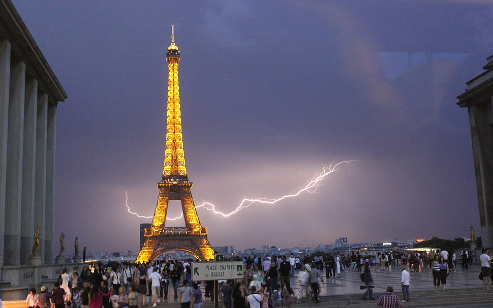 Eiffel Tower, Paris, Paris, Eiffel Tower, storm, building HD wallpaper