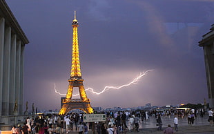 Eiffel Tower, Paris, Paris, Eiffel Tower, storm, building