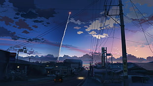 cityscape animation, Makoto Shinkai , anime, 5 Centimeters Per Second HD wallpaper