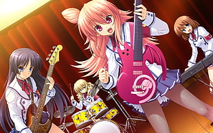 female band anime character HD wallpaper