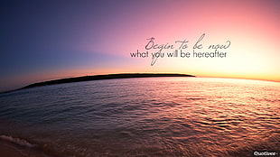body of water with text overlay, quote