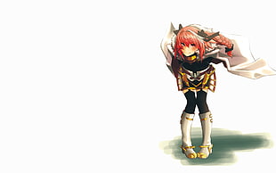 orange-haired female character, Fate Series, Fate/Apocrypha , anime boys, Rider of Black HD wallpaper