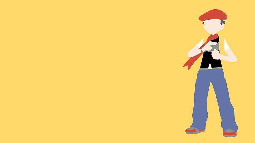 man wearing red cap drawing, Pokémon HD wallpaper
