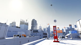 white panted buildings, Mirror's Edge, video games